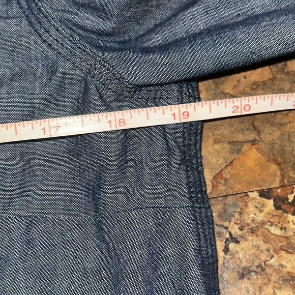 Carhartt Women’s Long Sleeve Collared Half Button Down Shirt Blue Size Small - Picture 7 of 8